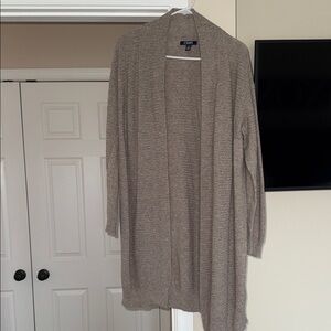 Chaps Beige Open Front Cardigan